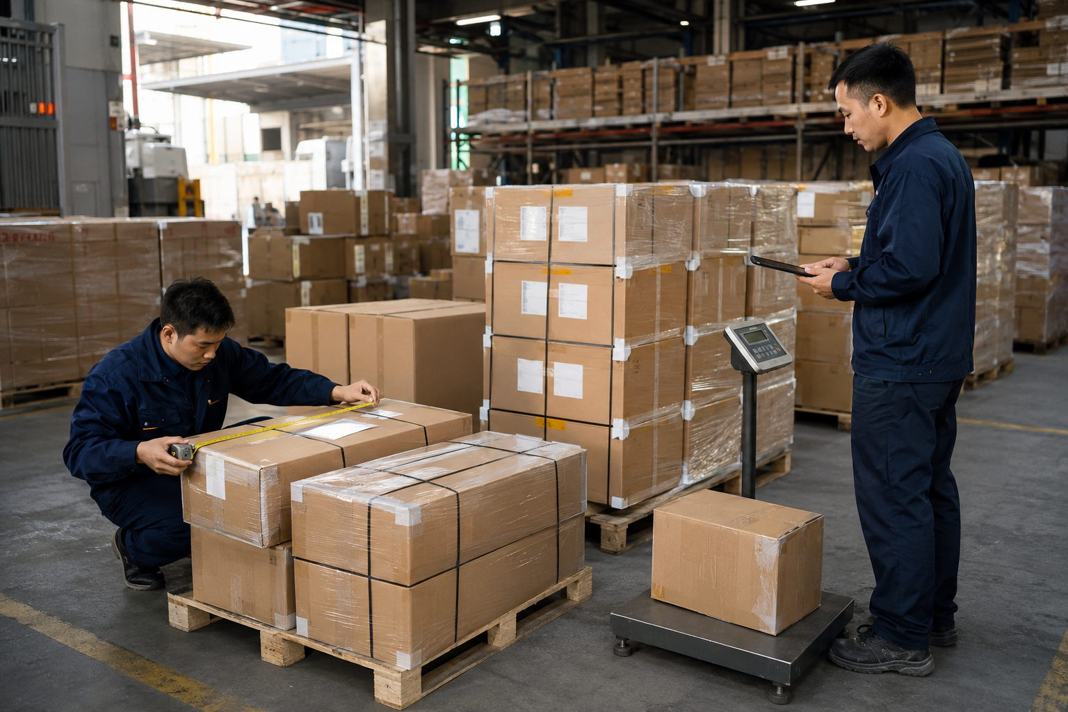 Mesure et consolidation de cartons dans un entrepôt logistique